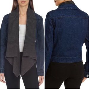 Bagatelle Collection Denim Jacket with Knit Collar